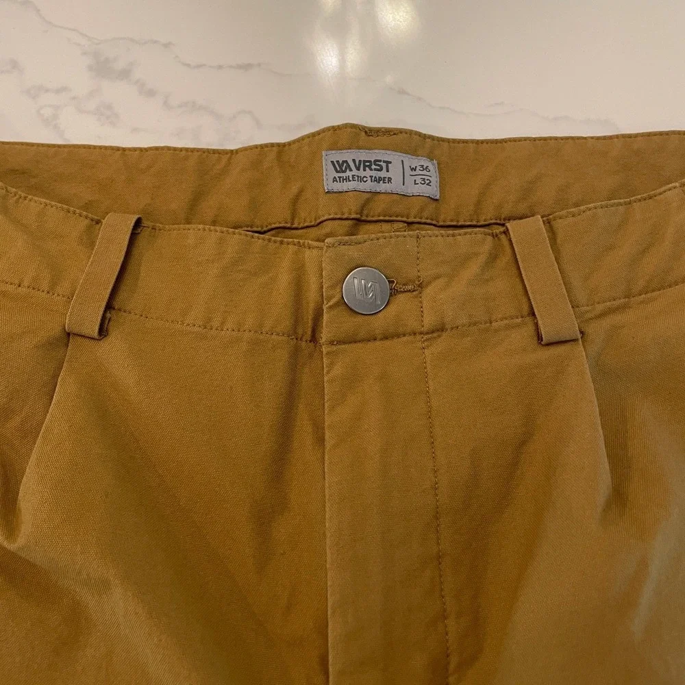 VRST Athletic Taper Mens Brown Chino Pants Size 36x32 Casual Trousers